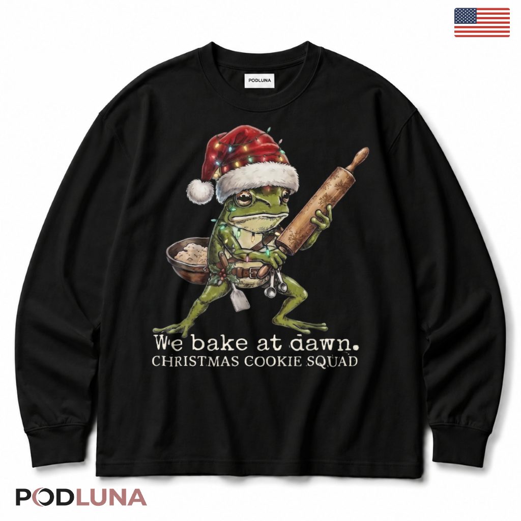 Baking Frog Christmas Long Sleeve Rolling Pin Cookie Squad Bake Dawn Santa Hat Baking Frog Christmas Long Sleeve Rolling Pin Cookie Squad Bake Dawn Santa Hat