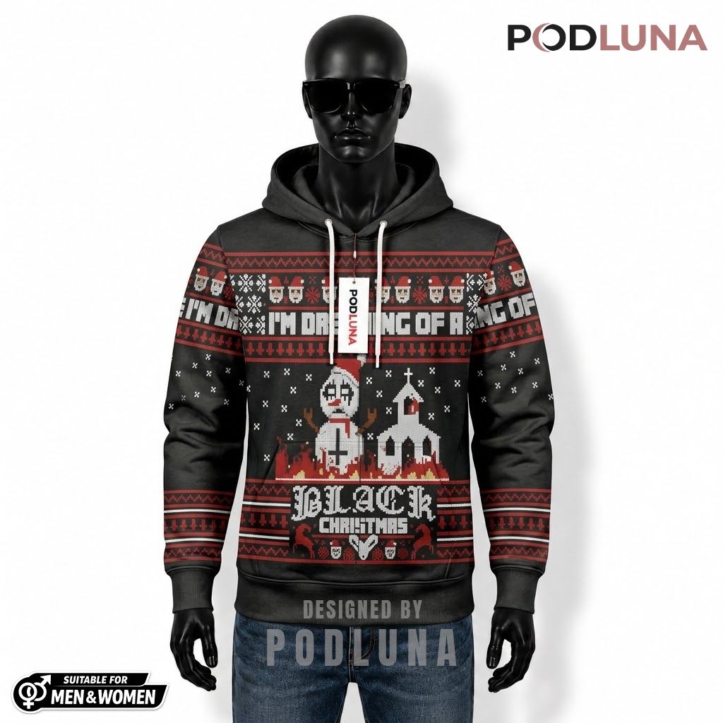 Burning Snowman Gothic Christmas Ugly 3D Hoodie 1