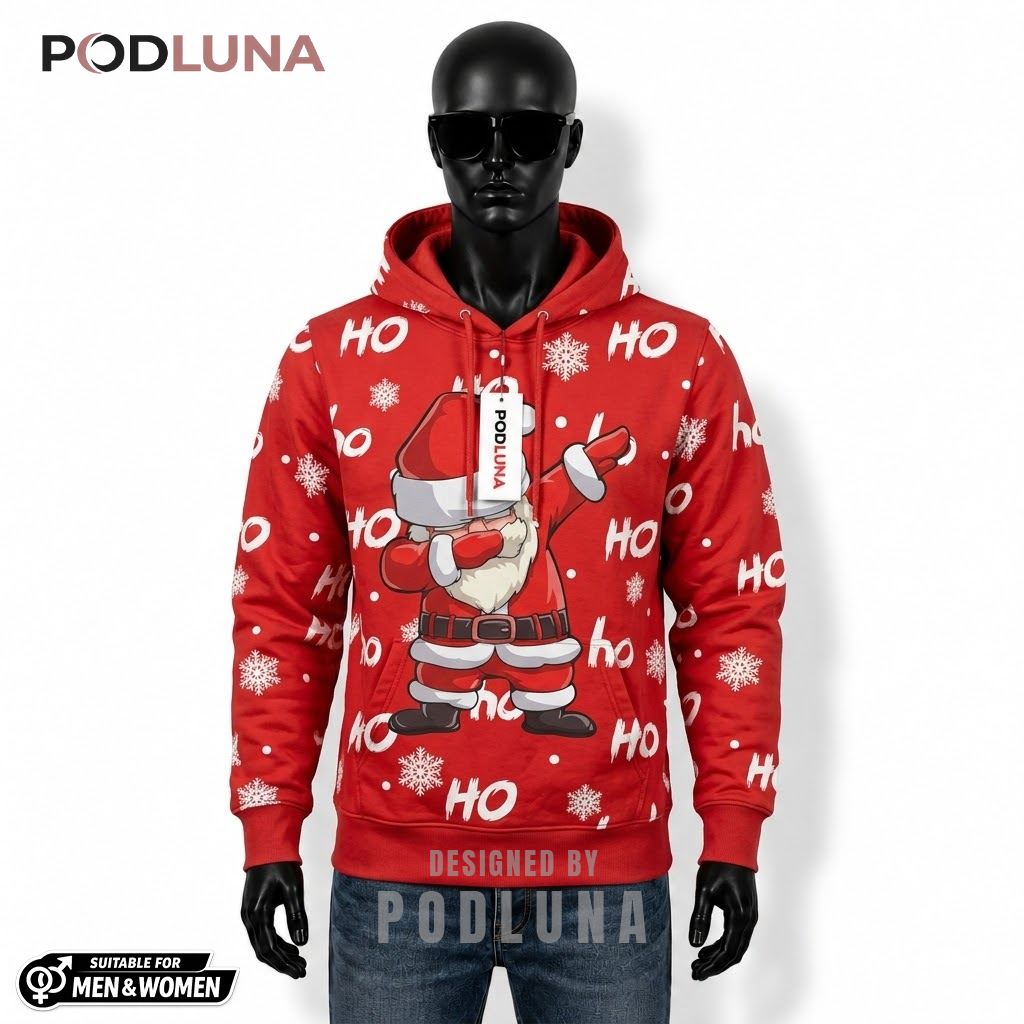 Dabbing Santa Claus Funny Christmas 3D Hoodie 1