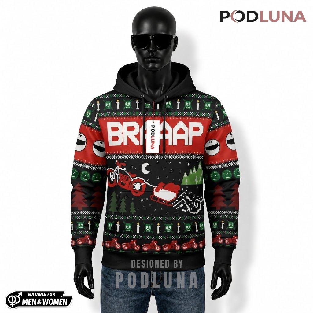 Extreme Sports Braaap Motorcross Funny Ugly Christmas 3D Hoodie 1