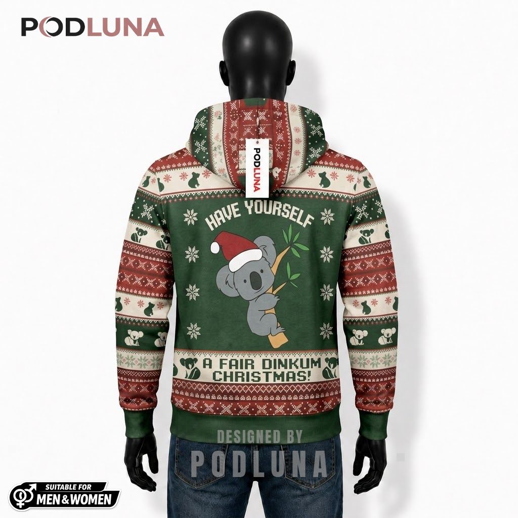 Fair Dinkum Xmas Funny Holiday Koala Ugly Christmas 3D Hoodie 2 Fair Dinkum Xmas Funny Holiday Koala Ugly Christmas 3D Hoodie 2