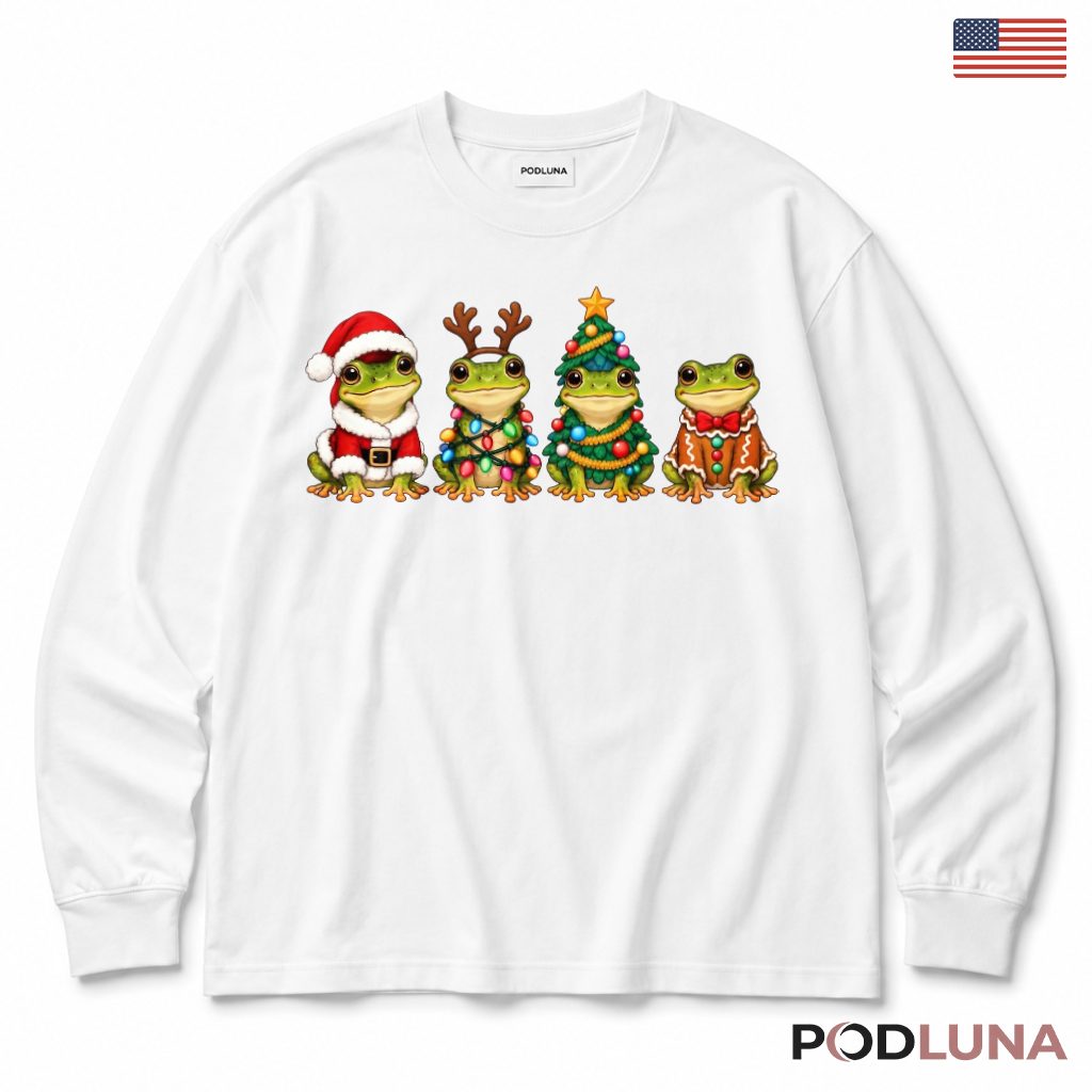 Frog Christmas Long Sleeve Costume Parade Santa Reindeer Tree Gingerbread Frog Christmas Long Sleeve Costume Parade Santa Reindeer Tree Gingerbread