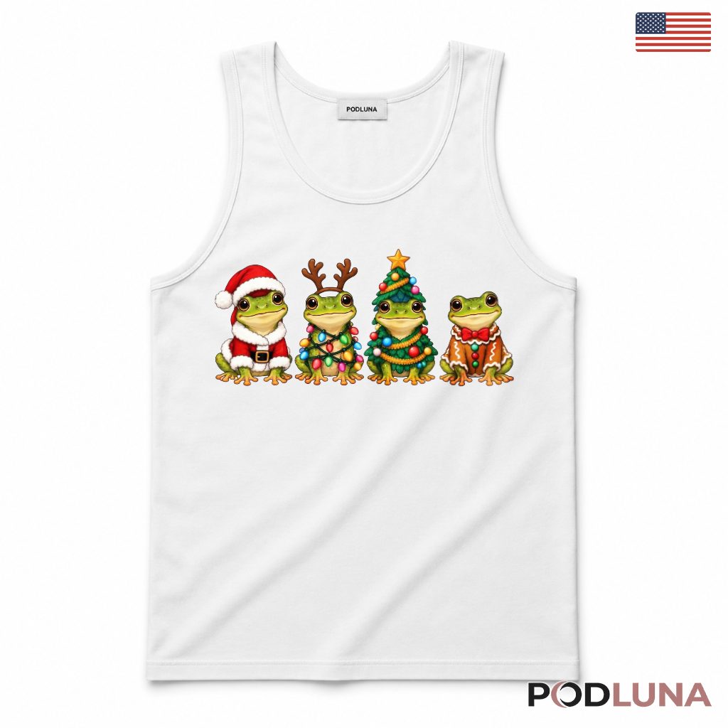 Frog Christmas Tank Top Costume Parade Santa Reindeer Tree Gingerbread Frog Christmas Tank Top Costume Parade Santa Reindeer Tree Gingerbread