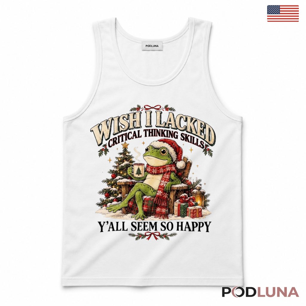 Frog Christmas Tank Top Critical Thinking Winter Scarf Snowy Tree Lantern Frog Christmas Tank Top Critical Thinking Winter Scarf Snowy Tree Lantern