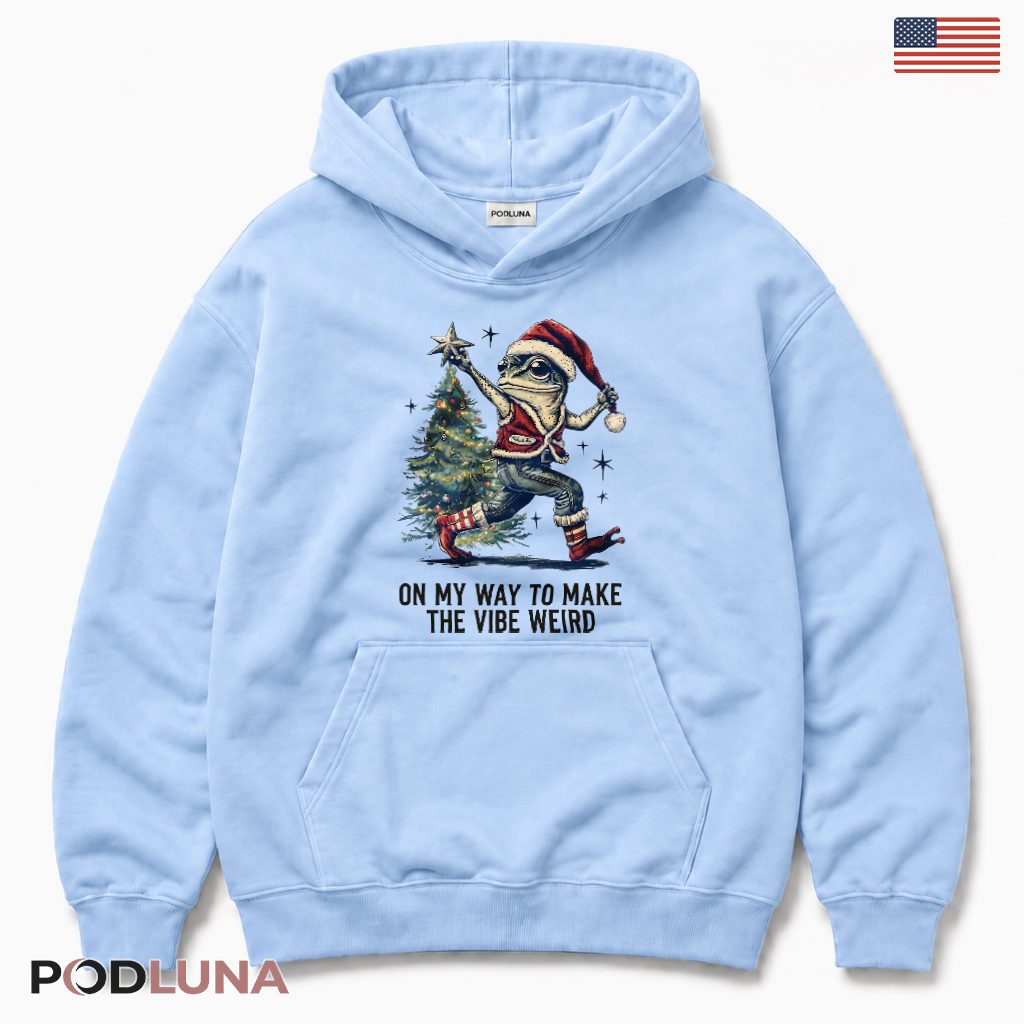 Frog Dancing Christmas Hoodie Weird Vibe Denim Jeans Red Vest Funny Frog Dancing Christmas Hoodie Weird Vibe Denim Jeans Red Vest Funny