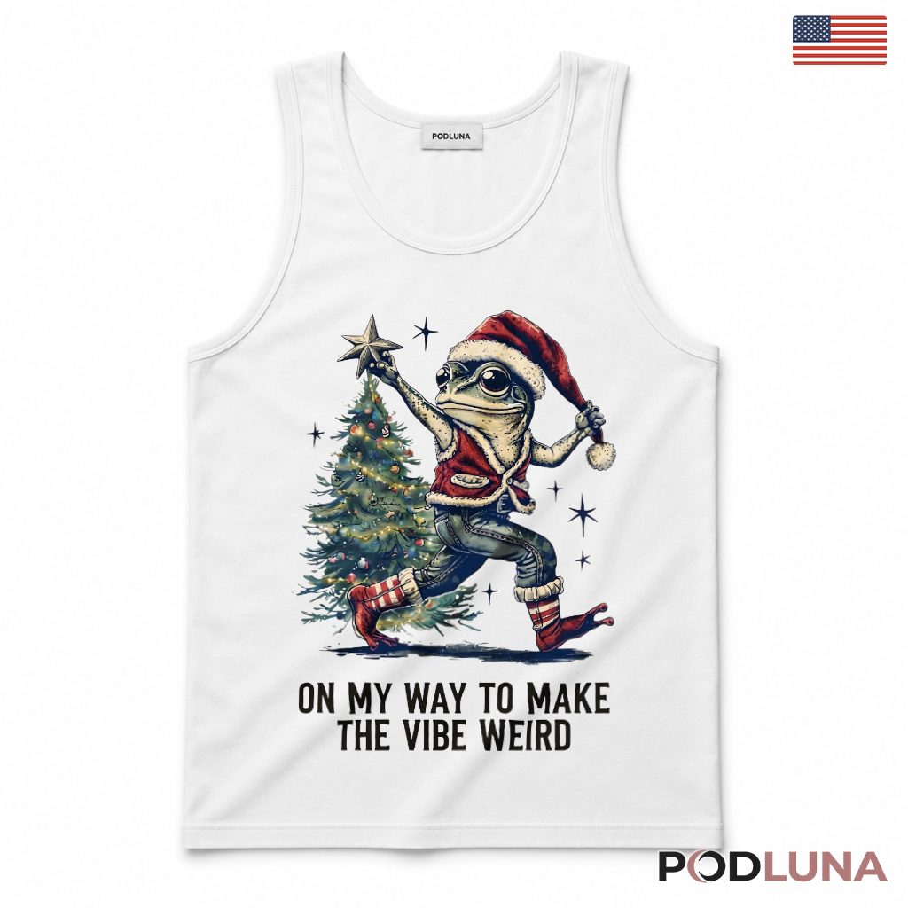 Frog Dancing Christmas Tank Top Weird Vibe Denim Jeans Red Vest Funny Frog Dancing Christmas Tank Top Weird Vibe Denim Jeans Red Vest Funny