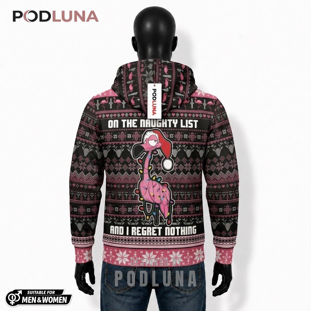 Funny Quote Pink Flamingo Ugly Christmas 3D Hoodie 2 Funny Quote Pink Flamingo Ugly Christmas 3D Hoodie 2