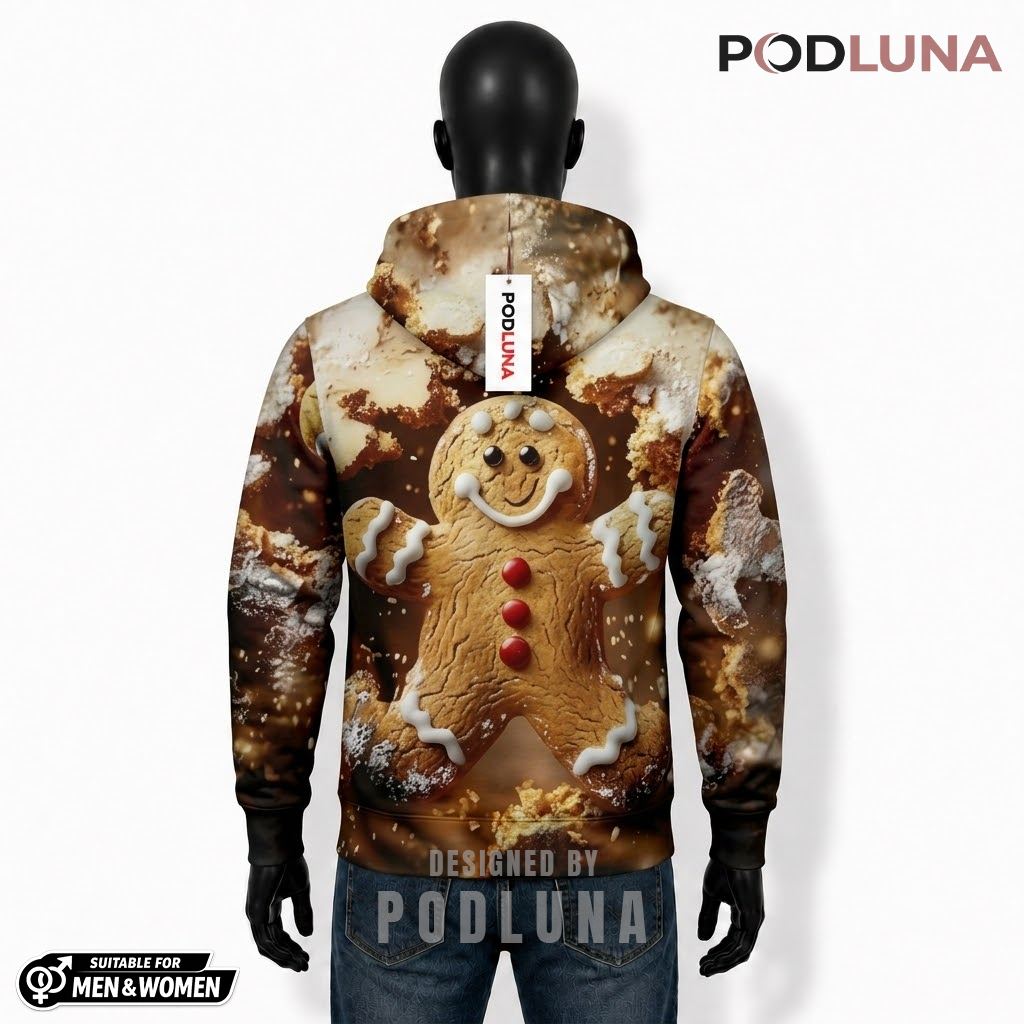 Giant Gingerbread Man Cookie Christmas 3D Hoodie 2 Giant Gingerbread Man Cookie Christmas 3D Hoodie 2