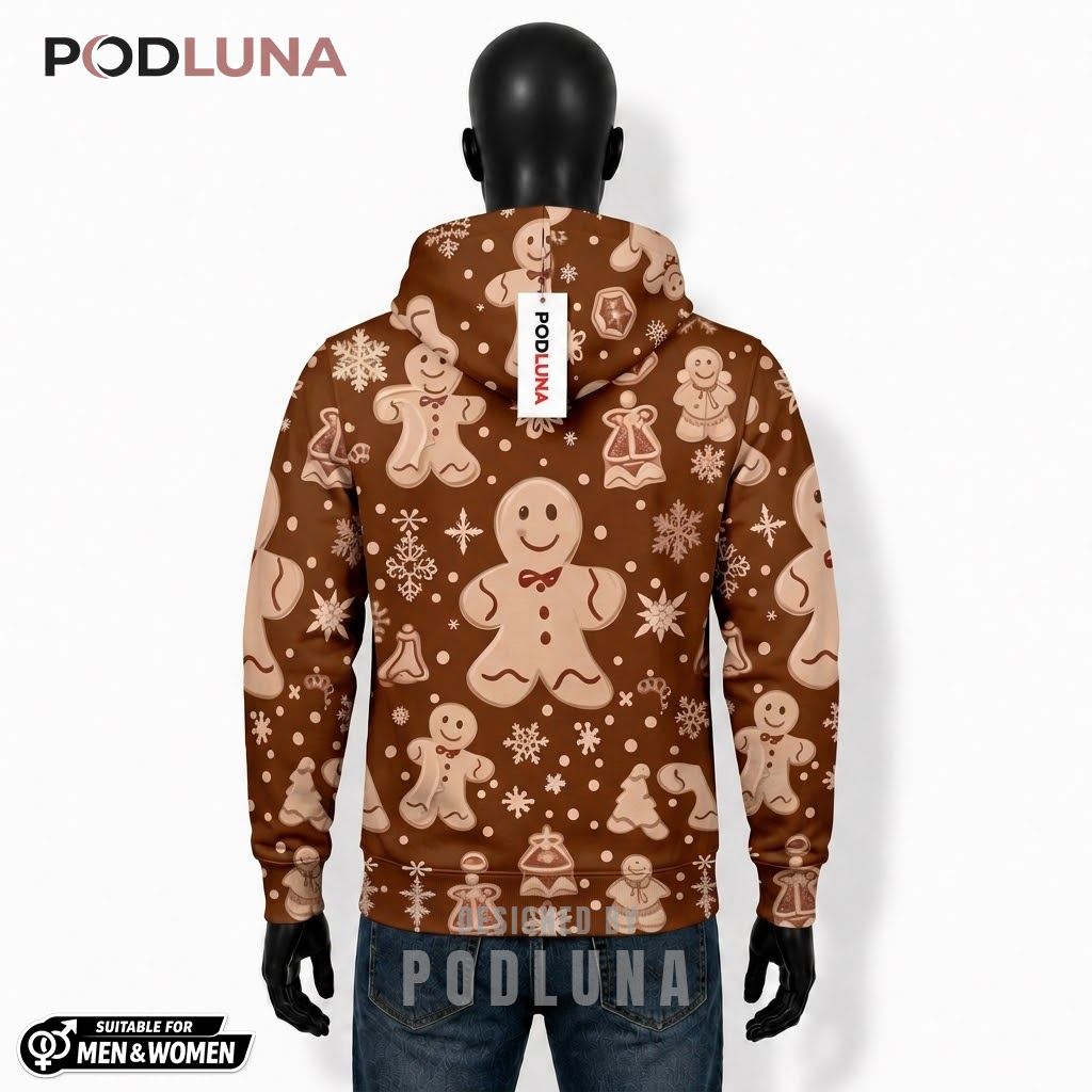 Gingerbread Man Brown Christmas 3D Hoodie 2 Gingerbread Man Brown Christmas 3D Hoodie 2
