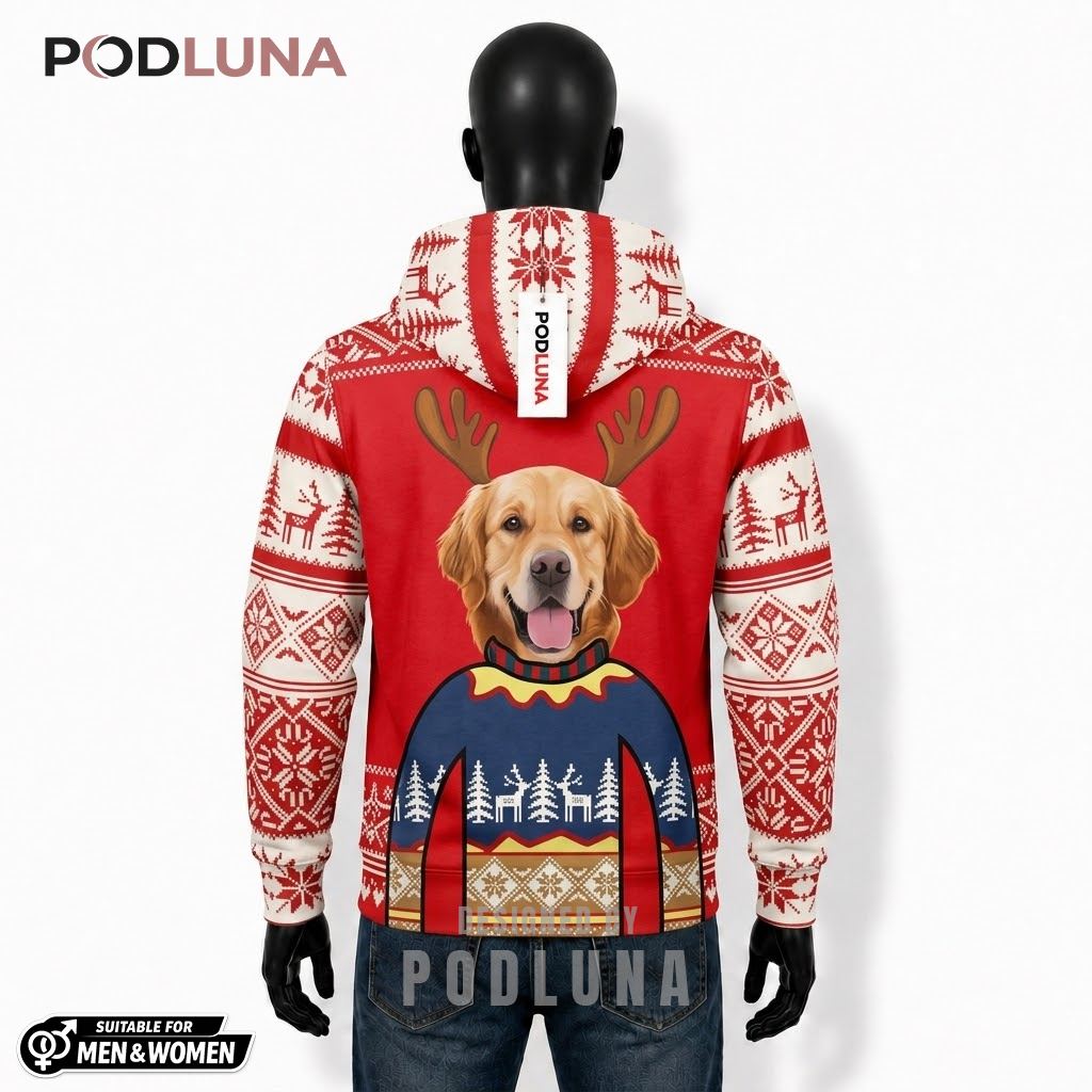 Golden Retriever Ugly Christmas 3D Hoodie 2 Golden Retriever Ugly Christmas 3D Hoodie 2