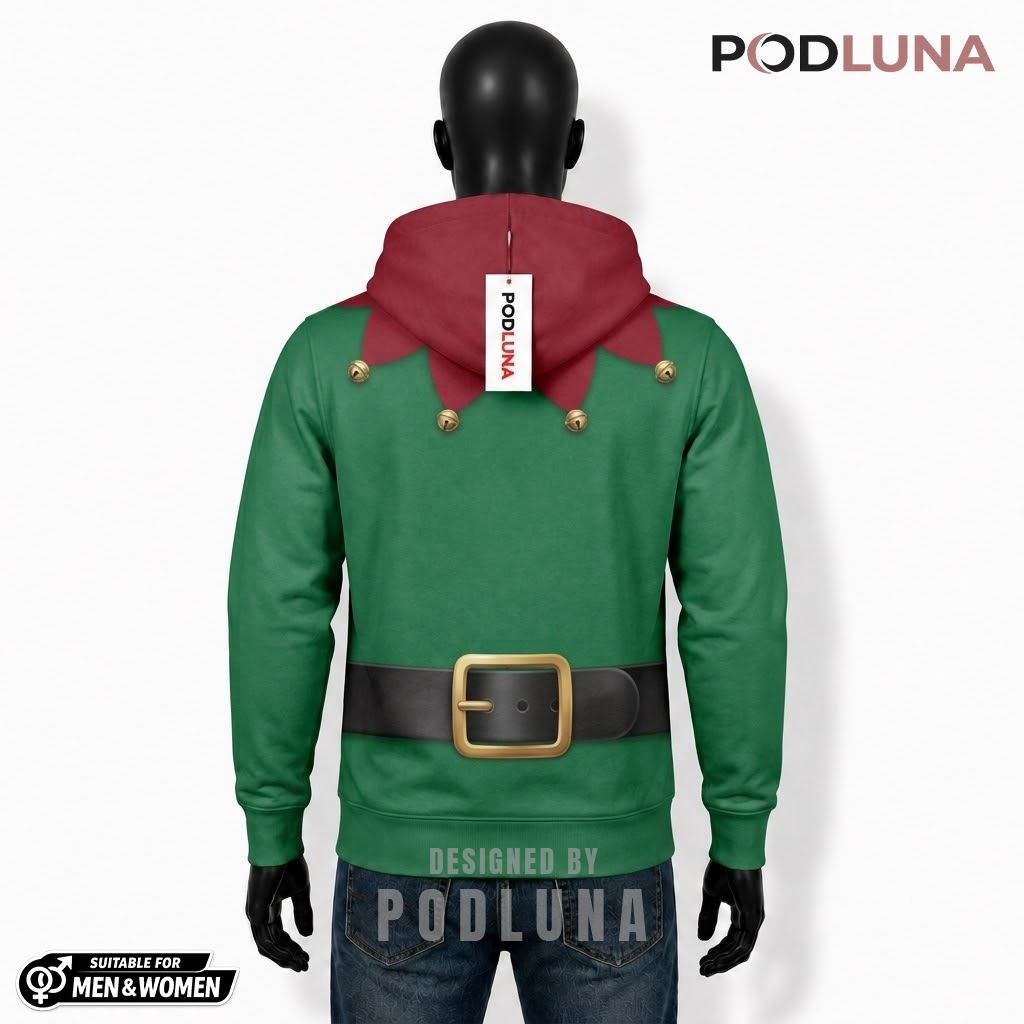 Green Red Elf Costume Christmas 3D Hoodie 2 Green Red Elf Costume Christmas 3D Hoodie 2