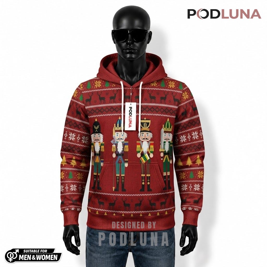 Holiday Party Outfit Nutcracker Doll Ugly Christmas 3D Hoodie 1