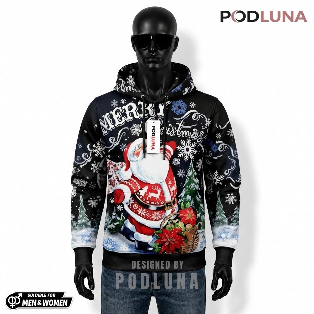 Merry Christmas Santa Claus 3D Hoodie 1