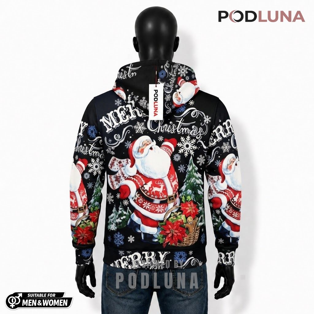Merry Christmas Santa Claus 3D Hoodie 2 Merry Christmas Santa Claus 3D Hoodie 2