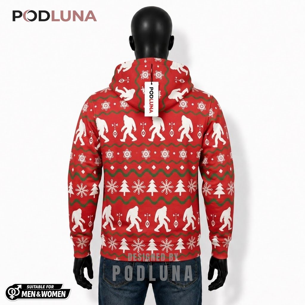 Mythical Creature Funny Bigfoot Ugly Christmas 3D Hoodie 2 Mythical Creature Funny Bigfoot Ugly Christmas 3D Hoodie 2
