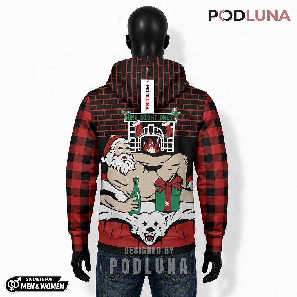 Naughty Santa Polar Bear One Night Only 3D Hoodie 2 Naughty Santa Polar Bear One Night Only 3D Hoodie 2