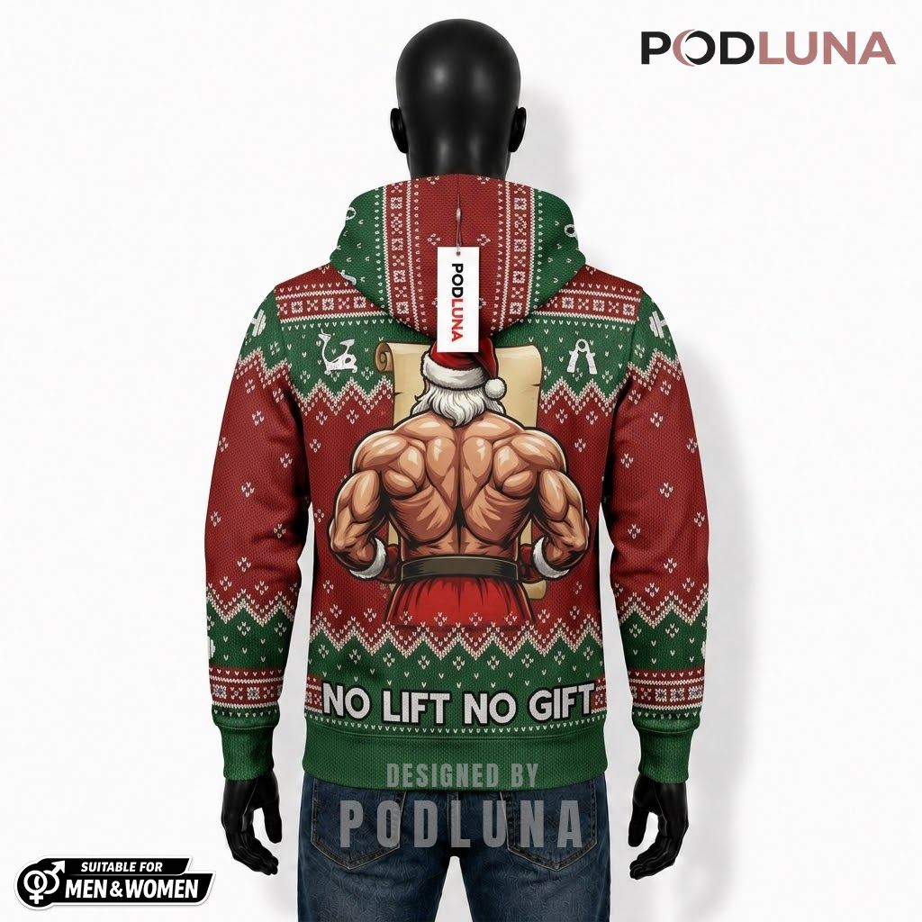 No Lift No Gift Bodybuilder Santa Ugly Christmas 3D Hoodie 2 No Lift No Gift Bodybuilder Santa Ugly Christmas 3D Hoodie 2
