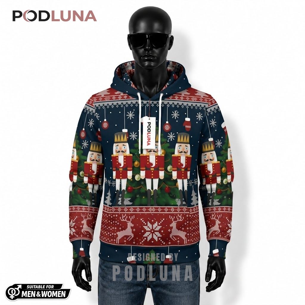 Nutcracker Soldier King Ugly Christmas 3D Hoodie 1
