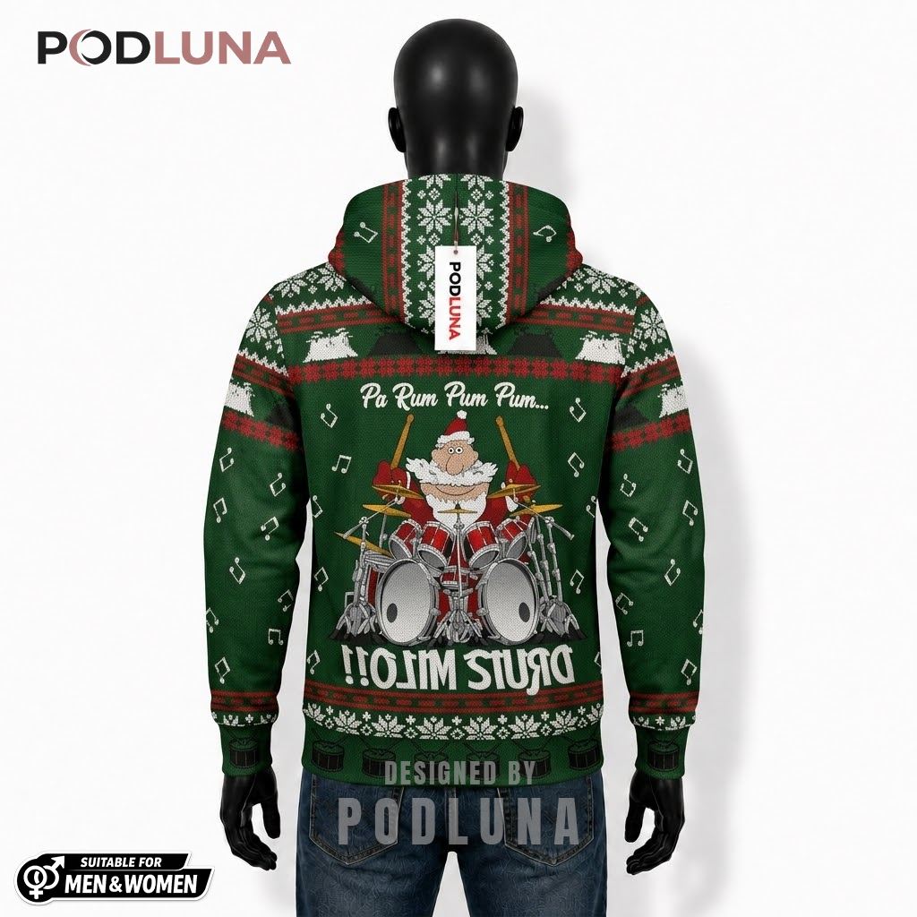 Pa Rum Pum Pum Santa Drum Solo Ugly Christmas 3D Hoodie 2 Pa Rum Pum Pum Santa Drum Solo Ugly Christmas 3D Hoodie 2