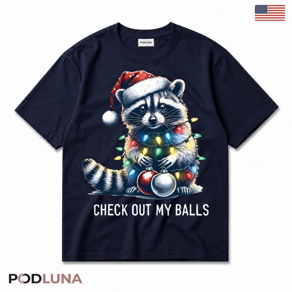 Raccoon Plaid Pajamas Christmas Shirt Armchair Cocoa Mug Fireplace Stocking