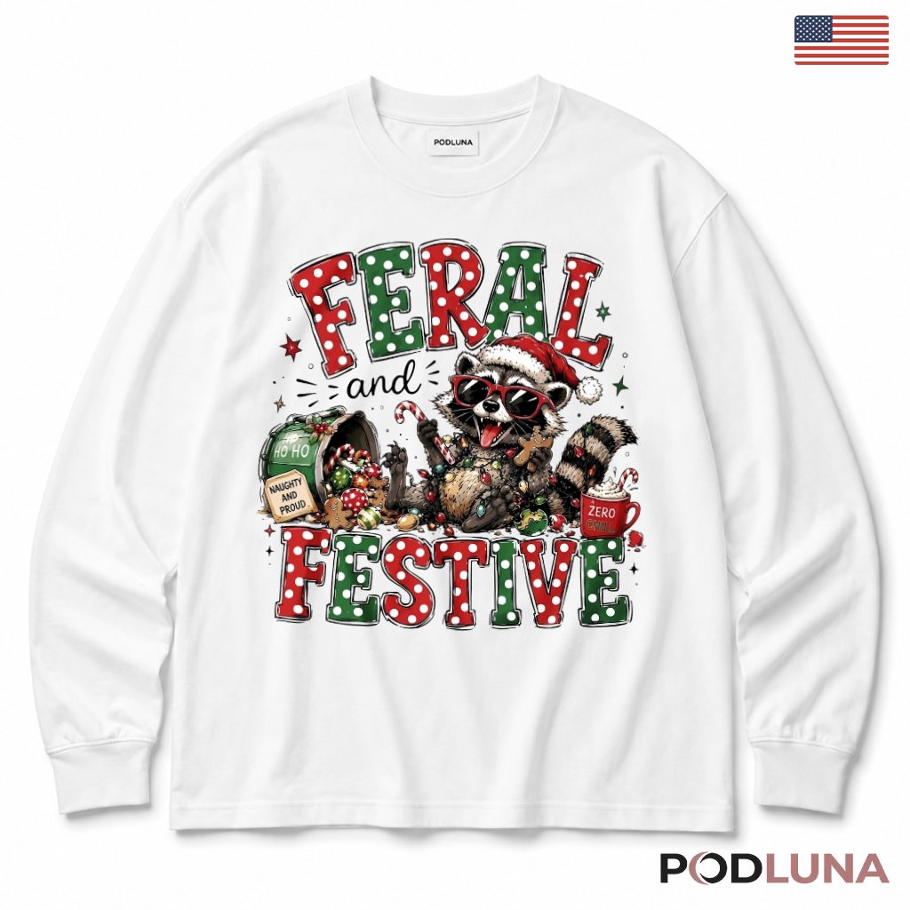 Raccoon Polka Dot Christmas Long Sleeve Naughty Proud Gingerbread Zero Chill Mug Raccoon Polka Dot Christmas Long Sleeve Naughty Proud Gingerbread Zero Chill Mug