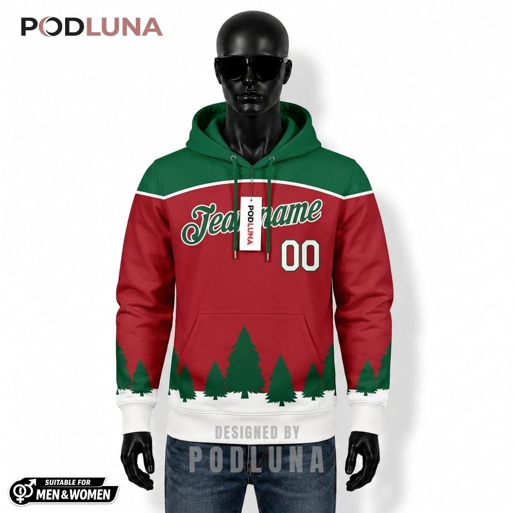 Red Green Christmas Tree Personalized 3D Hoodie 1