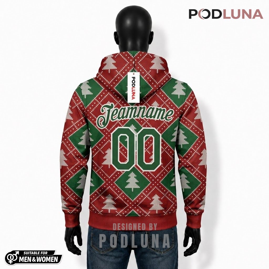 Red Green Personalized Ugly Christmas Tree 3D Hoodie 2 Red Green Personalized Ugly Christmas Tree 3D Hoodie 2