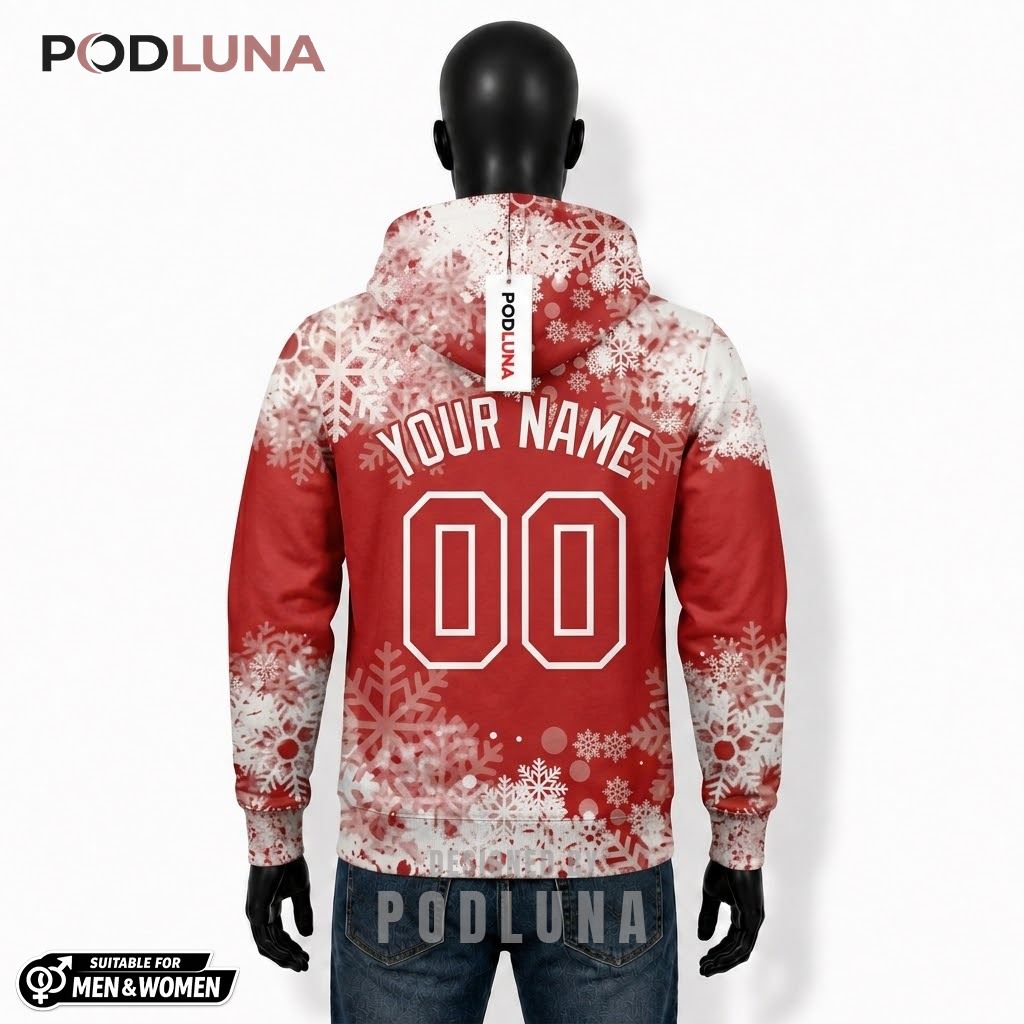 Red Snowflake Personalized Christmas 3D Hoodie 2 Red Snowflake Personalized Christmas 3D Hoodie 2