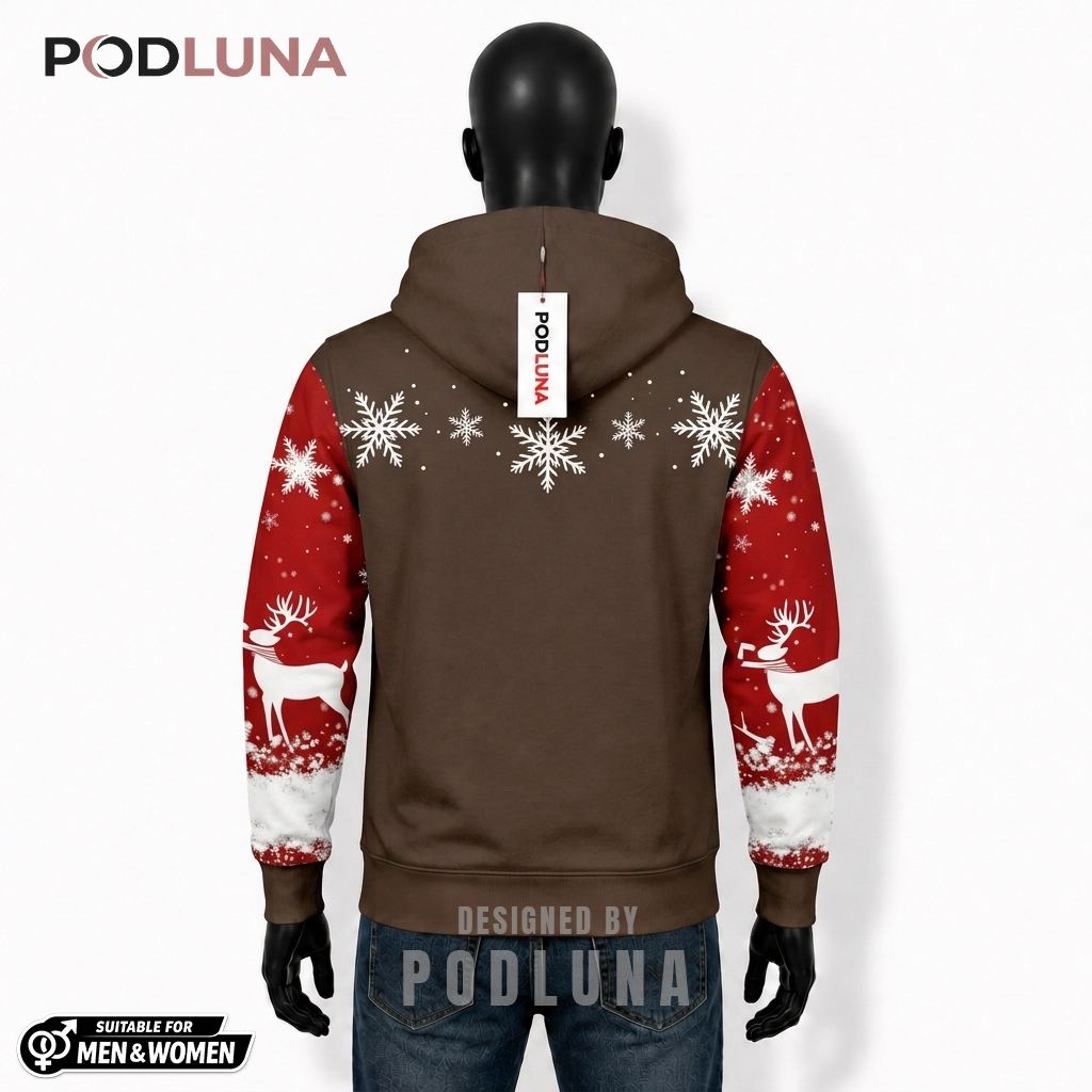 Reindeer Print Santa Claus Christmas 3D Hoodie 2 Reindeer Print Santa Claus Christmas 3D Hoodie 2