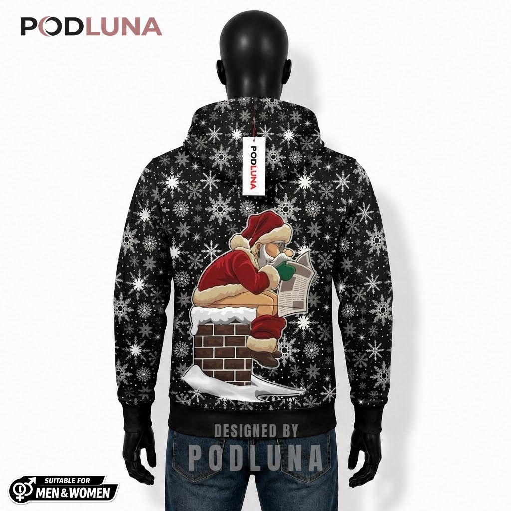 Santa Claus On Chimney Funny Ugly 3D Hoodie 2 Santa Claus On Chimney Funny Ugly 3D Hoodie 2