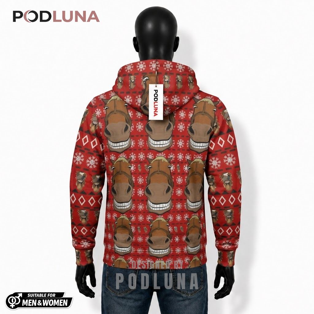 Smiling Horse Funny Ugly Christmas 3D Hoodie 2 Smiling Horse Funny Ugly Christmas 3D Hoodie 2