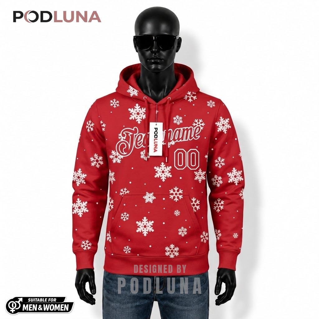 Winter Snow Christmas Custom Name Number 3D Hoodie 1