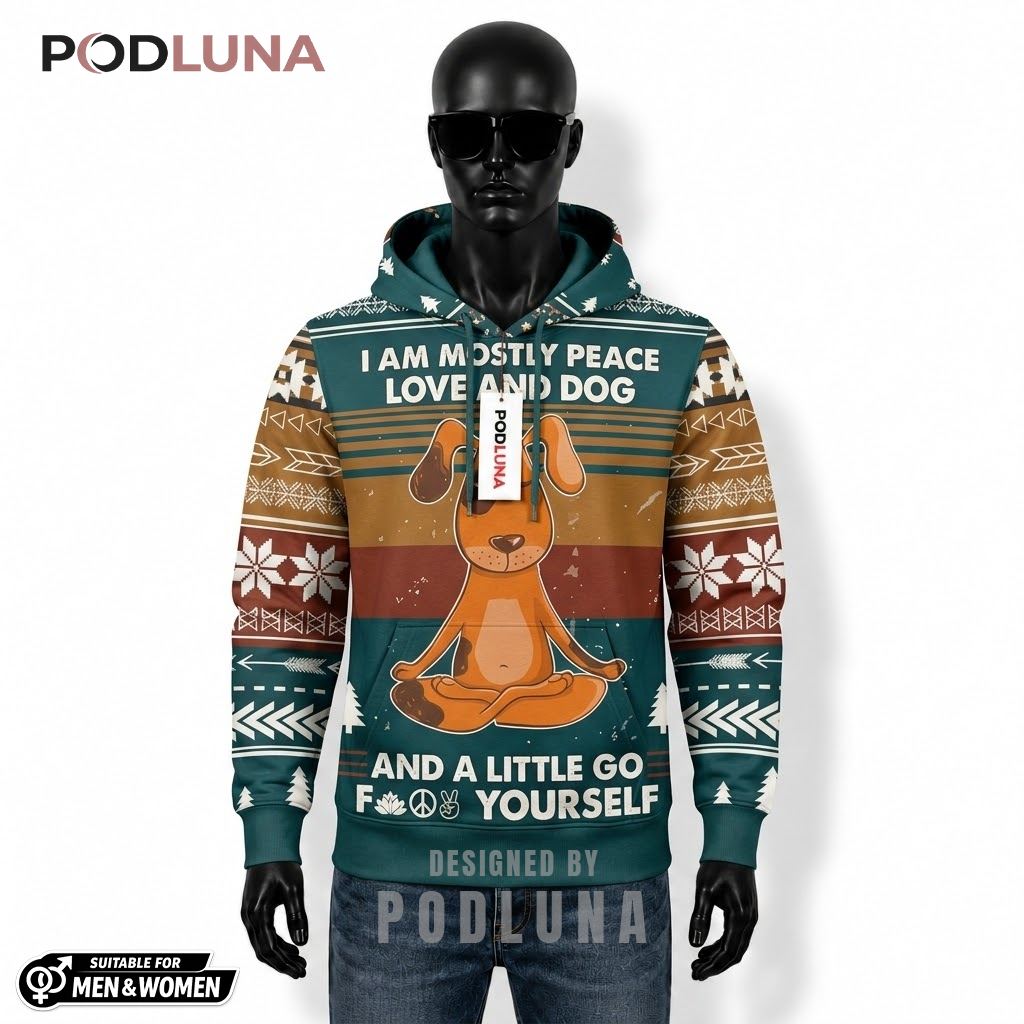 Yoga Lovers Meditating Dog Funny Ugly 3D Hoodie 1